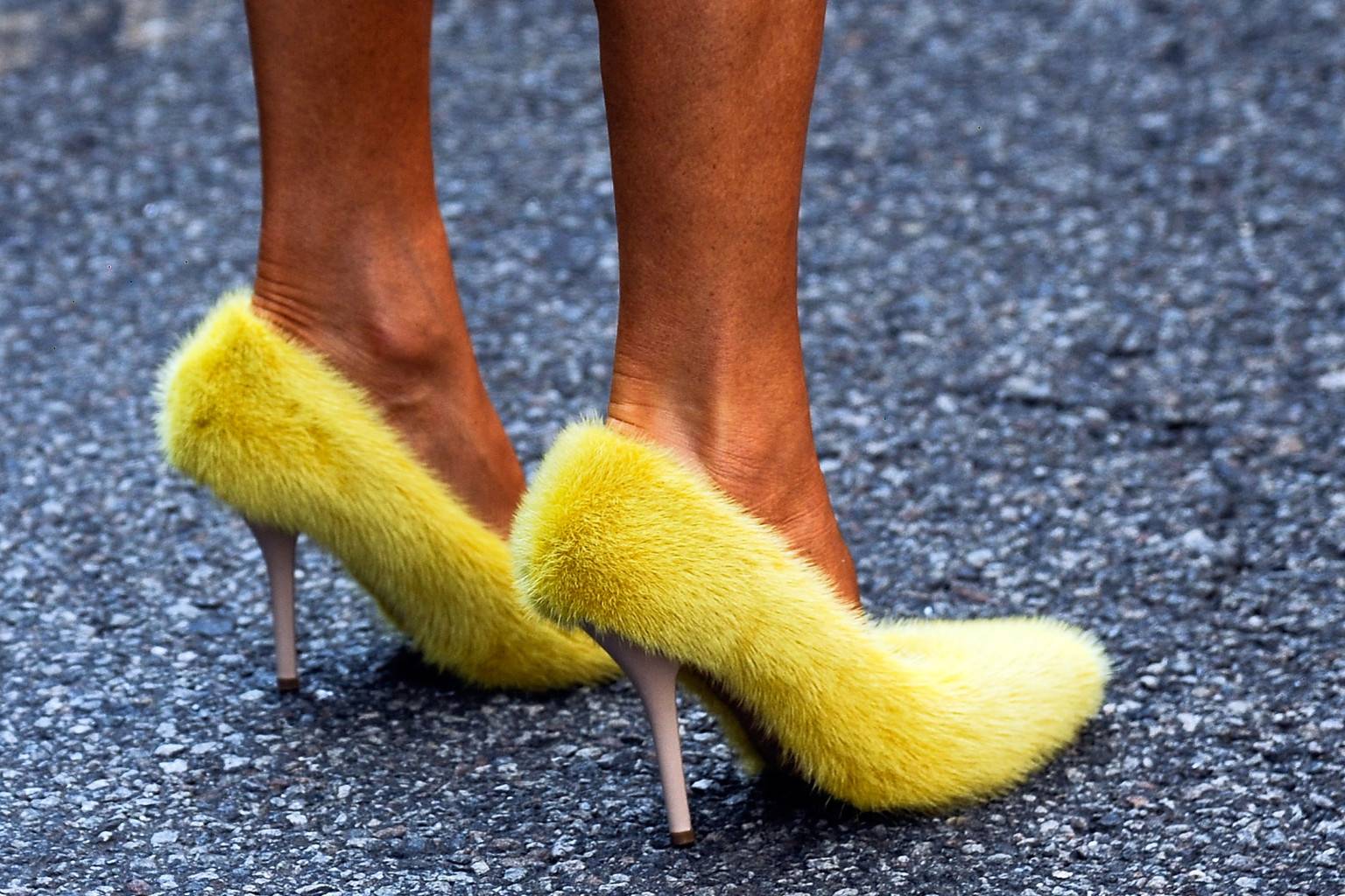 NEW YORK, NY - SEPTEMBER 12:  Anna Dello Russo(heels detail) is seen outside the Ralph Lauren show on September 12, 2013 in New York City.  (Photo by Daniel Zuchnik/Getty Images)