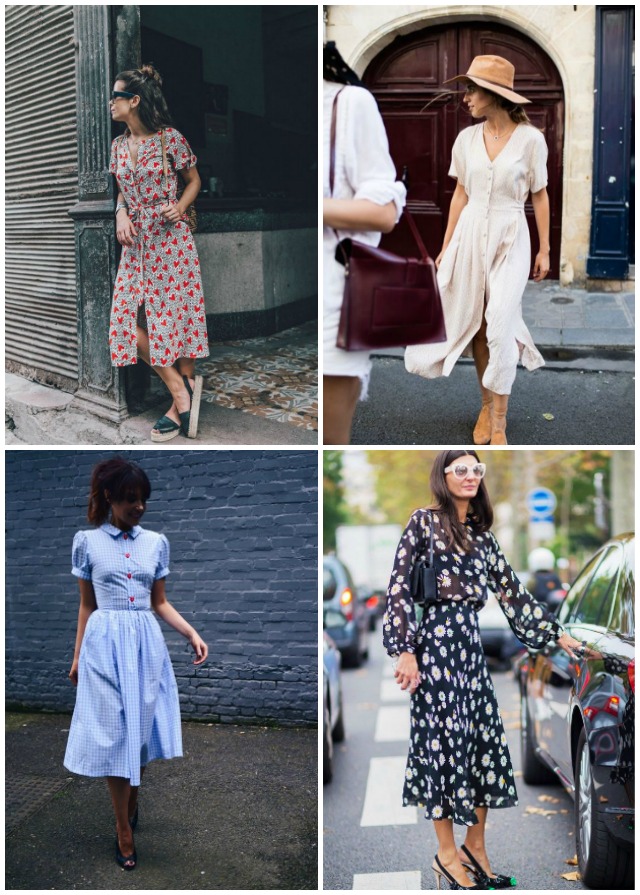 collage de outftis para mujer de inspiracion para llevar vestido midi