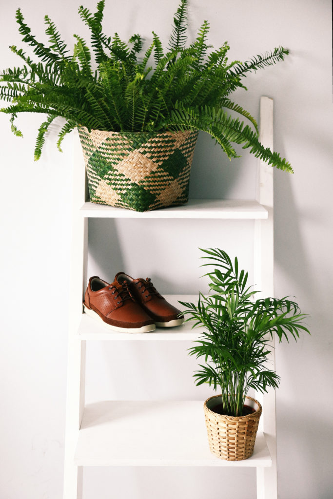 zapatos marrones para hombre de krack con suela de goma blanca con plantas y cosas otoño