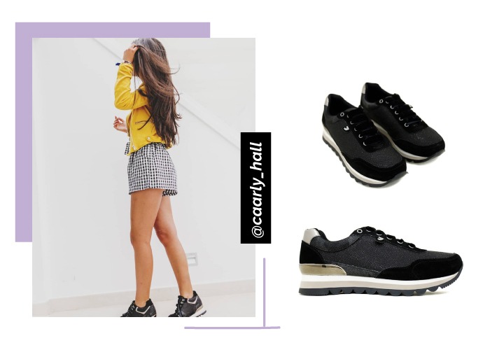 social looks outfits instagram caarly_hall con deportivas negras gioseppo