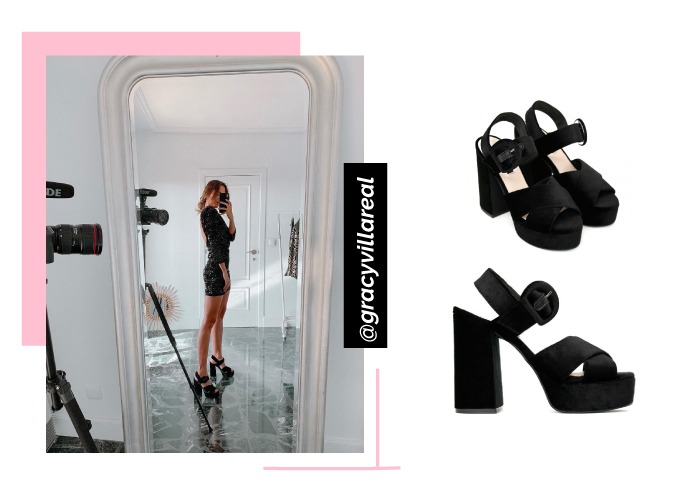 social looks zapatos instagram sandalias plataforma negras grace villareal 