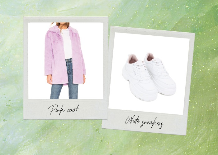 rebajas 2019 chunky sneakers blancas mustang abrigo de pelo rosa